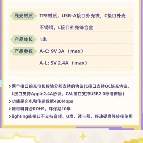 原神　miHoYo　ナタ多彩画素シリーズ　キィニチUSBケーブル（予約販売）
