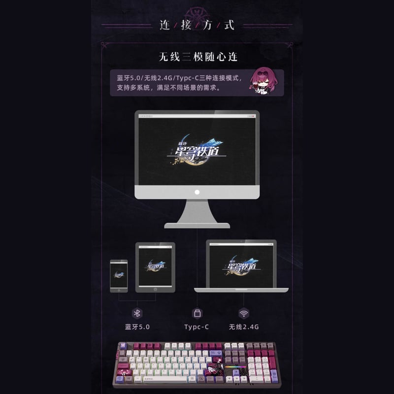 崩壊：スターレイル miHoYo カフカバックライトメカニカルキーボード