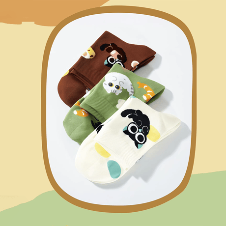 羅小黒戦記　MEWJIコラボ　ニャンコのお茶菓子シリーズ　3足セット　靴下（予約販売）