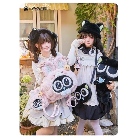 羅小黒戦記　momo物語コラボ　リバーシブルぬいぐるみショルダーバッグ　小黒＆比丢（予約販売）2026年4月末中国発売