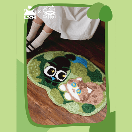 羅小黒戦記　MEWJIコラボ　芝生での仮眠　ラグ（予約販売）