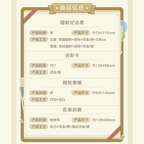 原神　miHoYo　周年記念シリーズ　記念チケット&カードセット　五周年（予約販売）2025年12月末中国発売