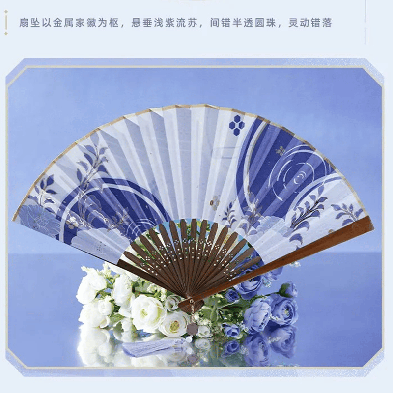 白地扇面元禄梅華柄 絹 身丈約163㎝強裄約67㎝