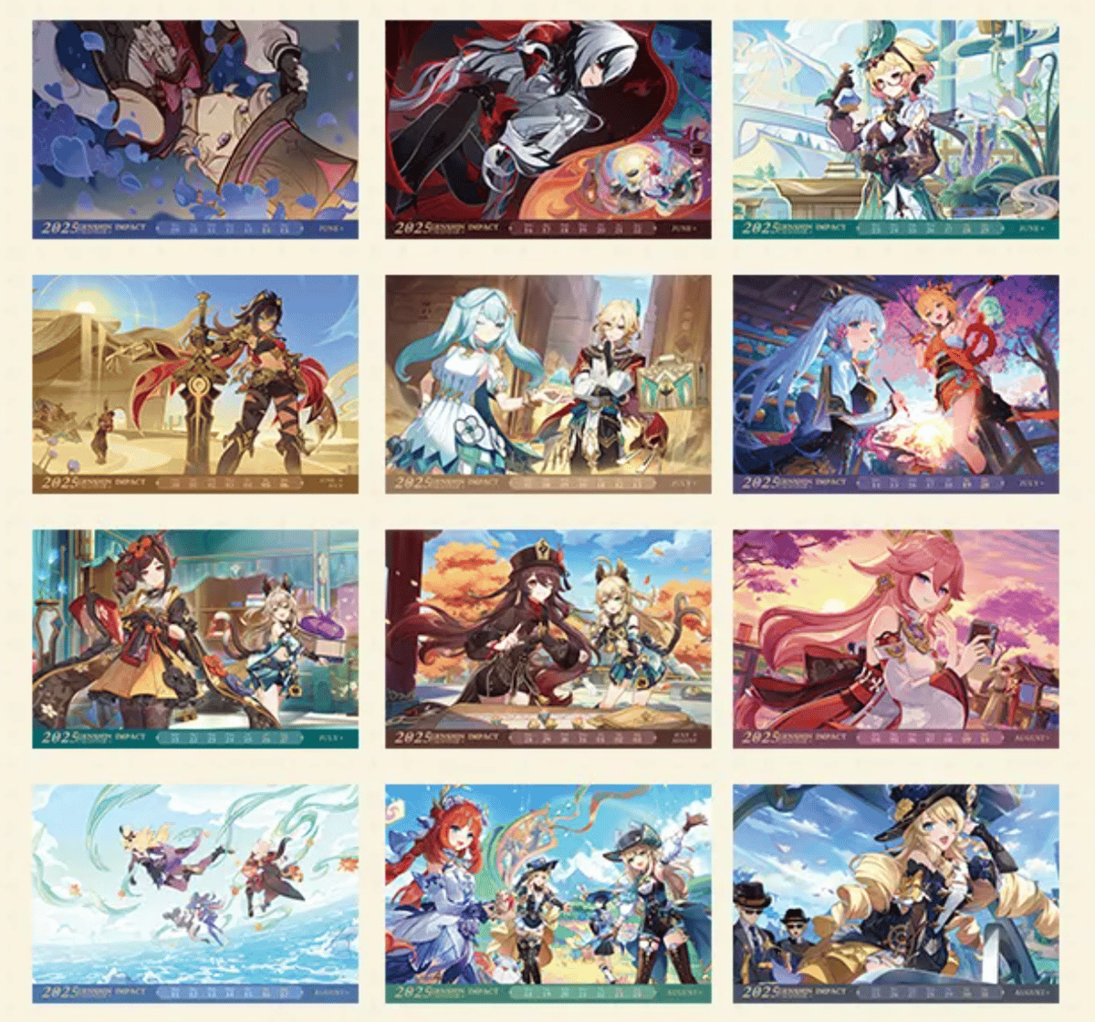 原神 miHoYo 2025年カレンダー（予約販売） | 面白映画公式ネットショップ