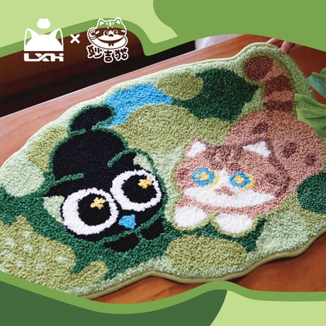 羅小黒戦記　MEWJIコラボ　芝生での仮眠　ラグ（予約販売）