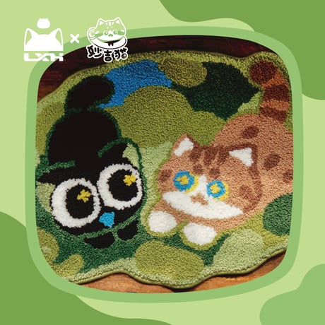 羅小黒戦記　MEWJIコラボ　芝生での仮眠　ラグ（予約販売）