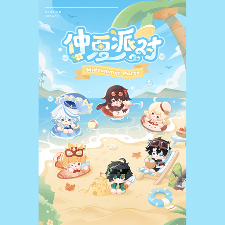 原神　miHoYo　仲夏パーティーシリーズ　クロックス風サンダル＆デコパーツセット（予約販売）【サイズご確認ください・返品交換不可】