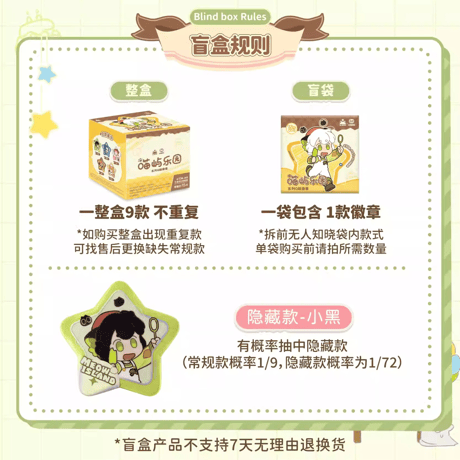 羅小黒戦記　TANMI SPACEコラボ　喵屿楽園シリーズ　Q版星型缶バッジ　※ブラインド商品（予約販売）