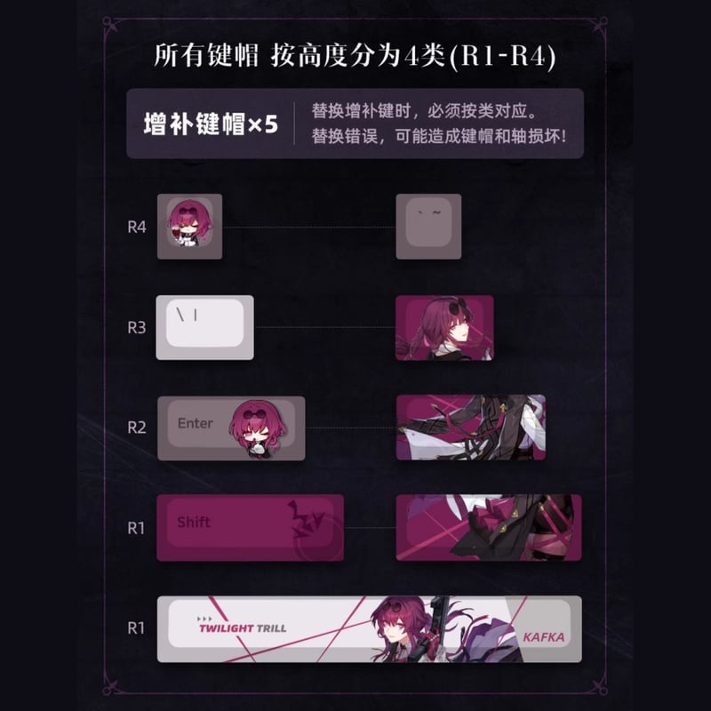 崩壊：スターレイル miHoYo カフカバックライトメカニカルキーボード