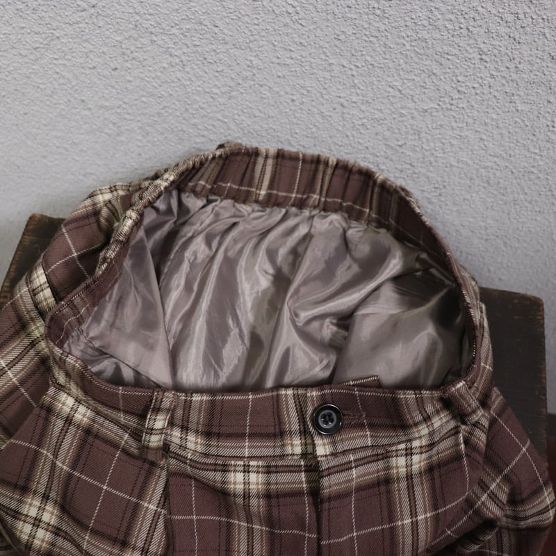 MAHF SUPPLY クラシックパンツ 茶色 チェック柄