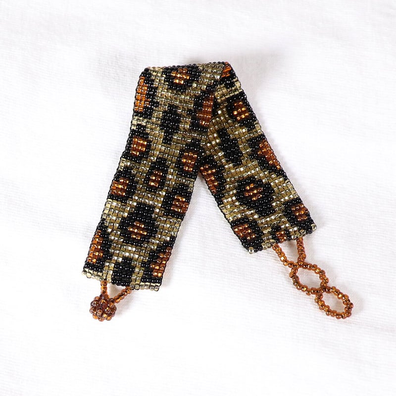 メキシコ ウイチョル族 ビーズブレスレット レオパード柄 ユニセックス