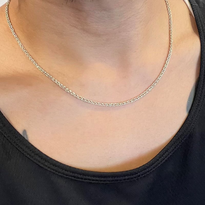 ヴィンテージ silver製ショートネックレスチェーン®️204