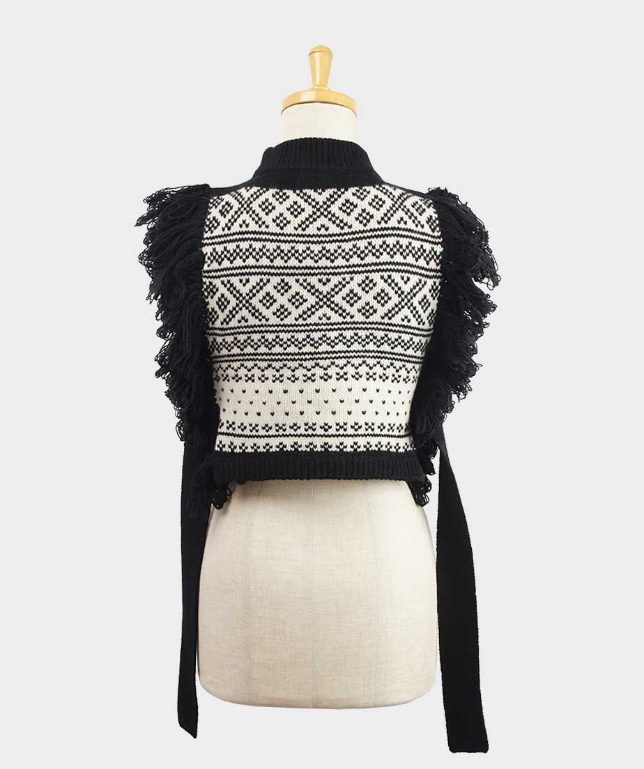 HYKE(ハイク) Nordic Fringe Sweater Vest ノルディック フリンジ ...