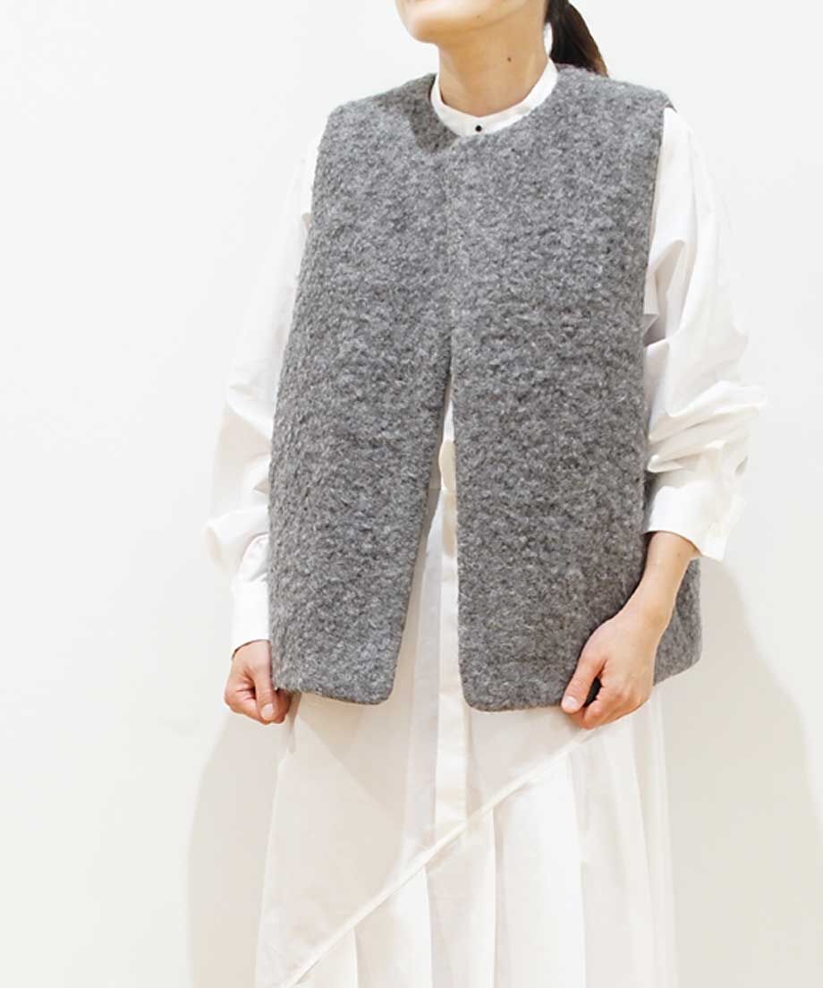 新作　HYKE ハイク　ASTRAKHAN VEST 　ベスト アストラカン