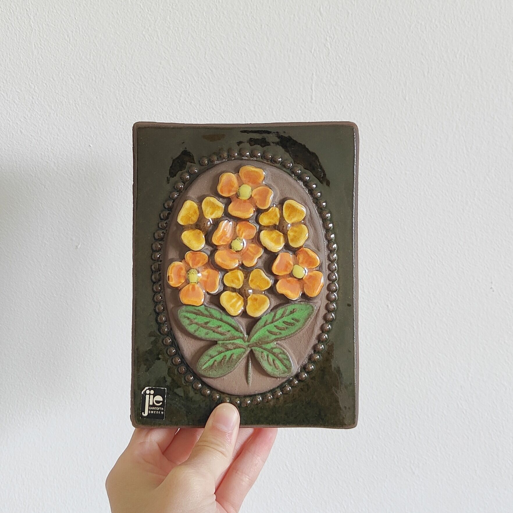 オレンジのお花の陶板 | Tabino Okurimono