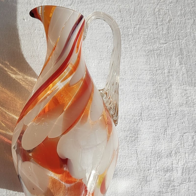 オレンジマーブルガラスのジャグ | Tabino Okurimono