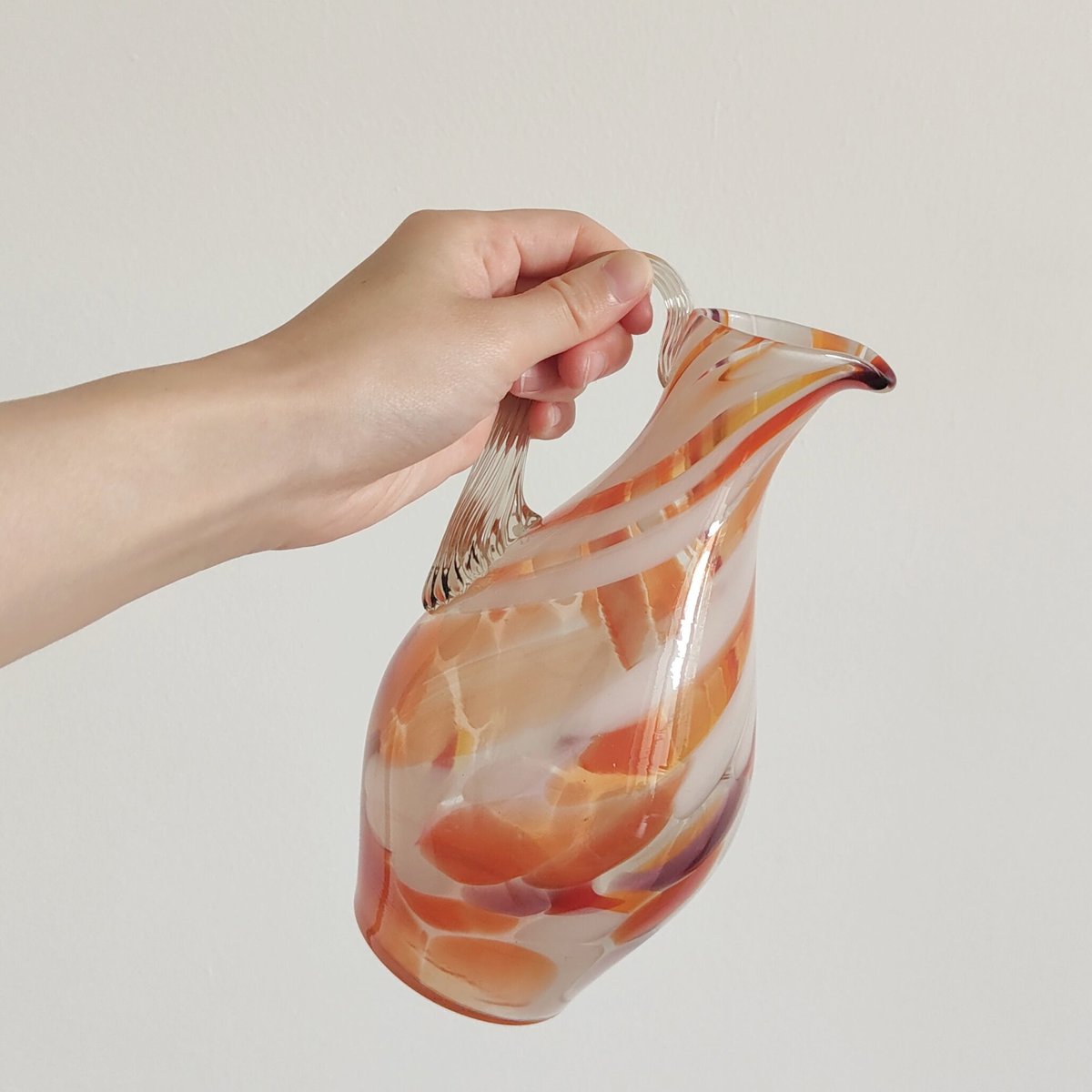 オレンジマーブルガラスのジャグ | Tabino Okurimono