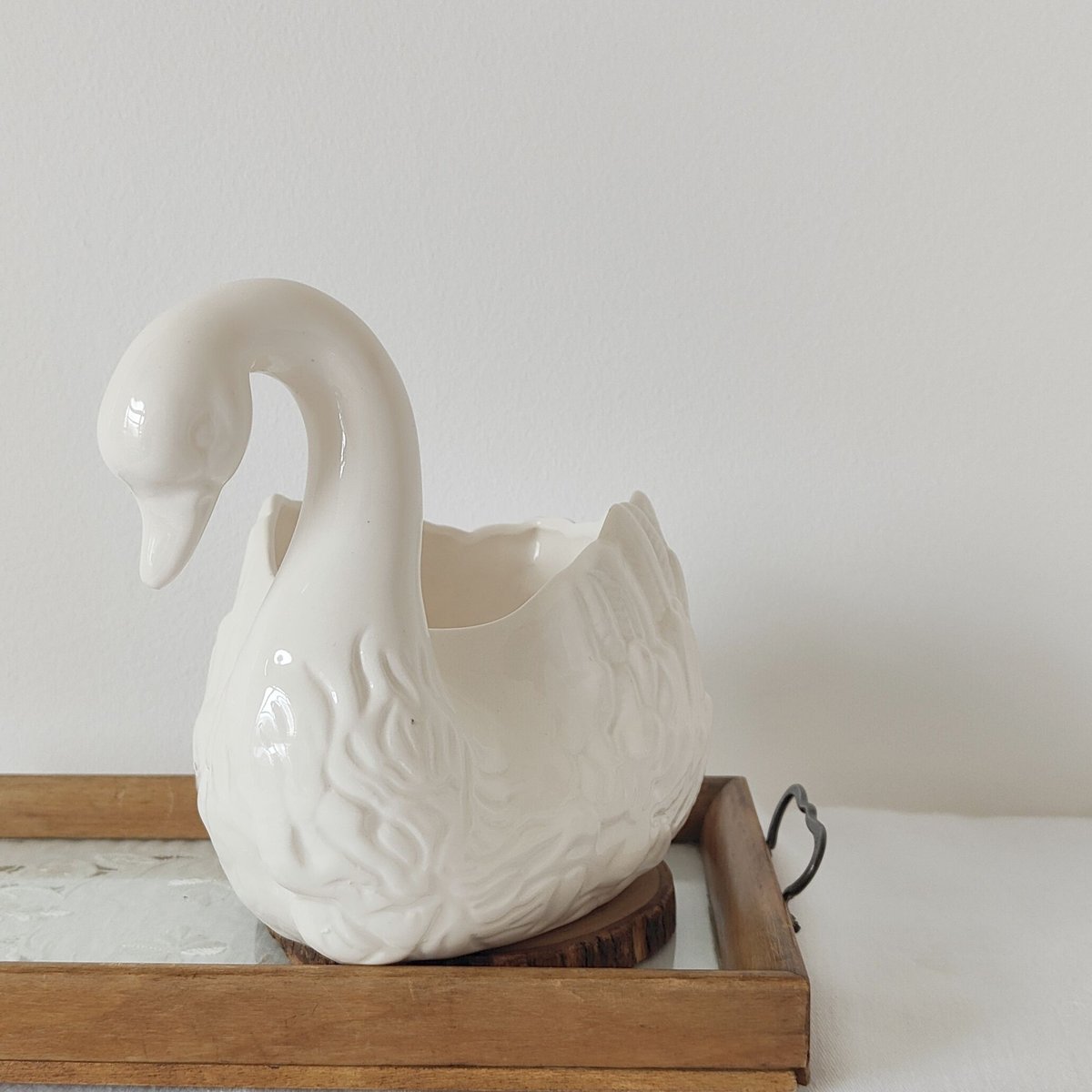 IDEE 秋山花 アート 琉球ガラス 白鳥 猫 フラワーベース IDEE 秋山花 アート 琉球ガラス 白鳥 猫 フラワーベース