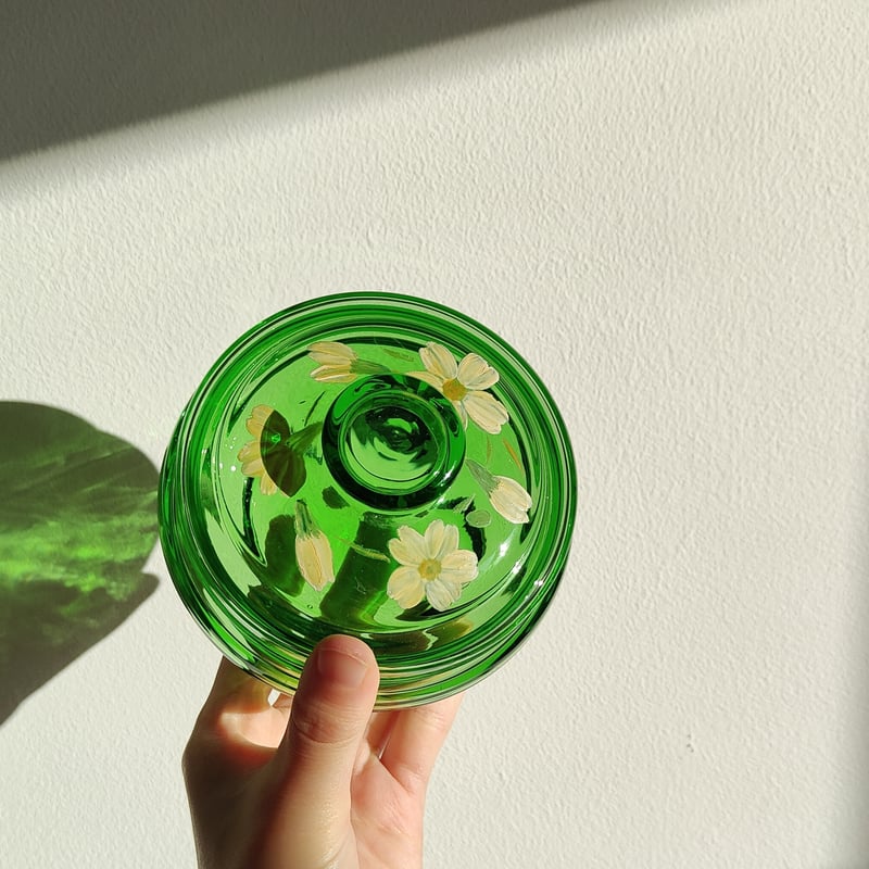 グリーンガラスの小物入れ | Tabino Okurimono