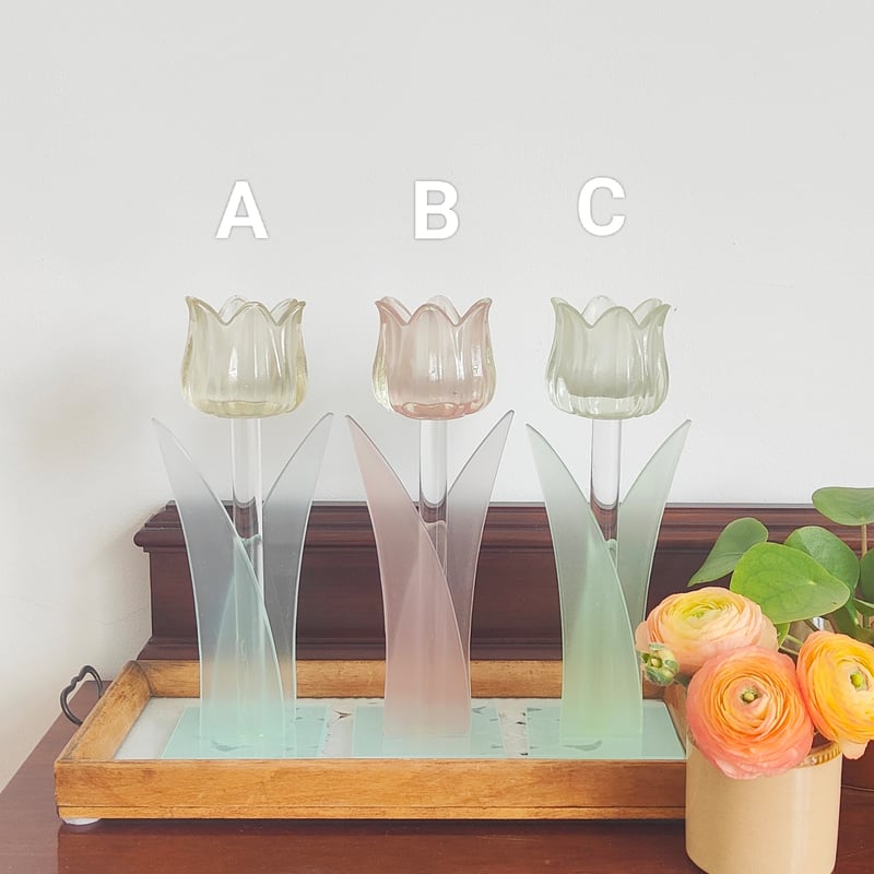 ガラスのチューリップキャンドルホルダー | Tabino Okurimono