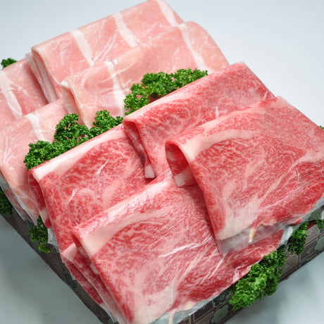 和牛肉（薄めスライス400g）・極味豚（薄めスライス400g）セットしゃぶしゃぶ用
