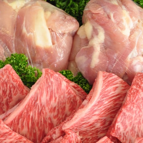 和牛肉（500g）・阿波尾鶏（600〜700g）セット焼肉用