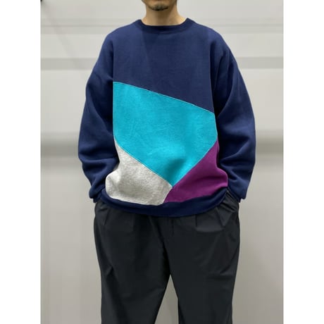 1990's "TOWNCRAFT" Switching color design sweat shirt
