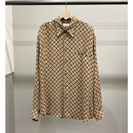 1990's All patterned long sleeve rayon shirt