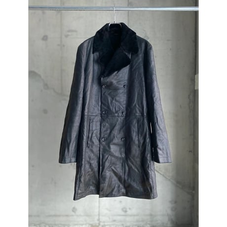 2000's "JIL SANDER" Double breasted leather coat