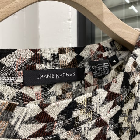 1980's-1990's "JHANE BARNES" Cotton / Rayon jacquard fabric knit sweater