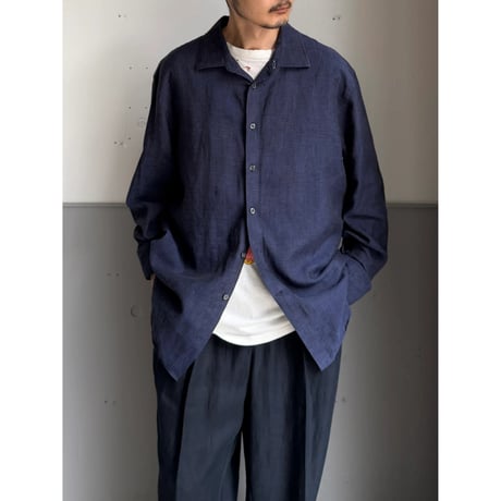 2000's〜 Linen / 37.5®︎ POLYESTER Fabric Long Sleeve Shirt