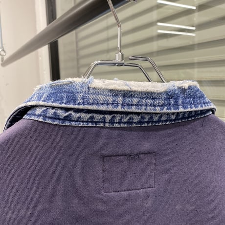 1990's Sun faded & Damaged half zip sweat shirt
