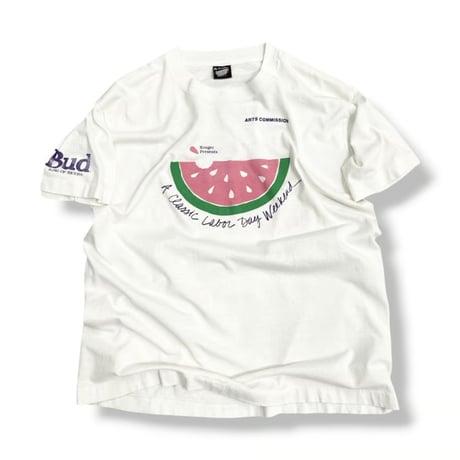 1990's "LABOR DAY" Watermelon printed Promotion Tee