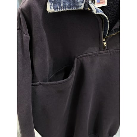 1990's Sun faded & Damaged half zip sweat shirt
