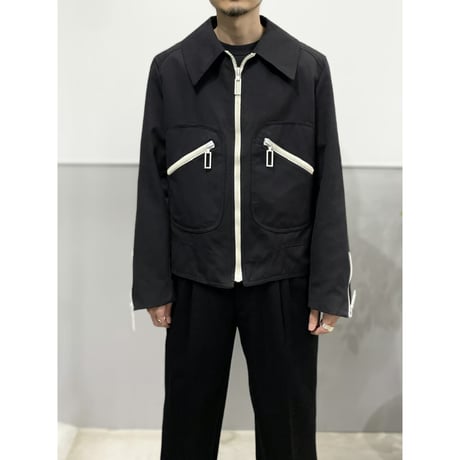 1970's BELGIUM MADE Black & White Zip Up Jacket
