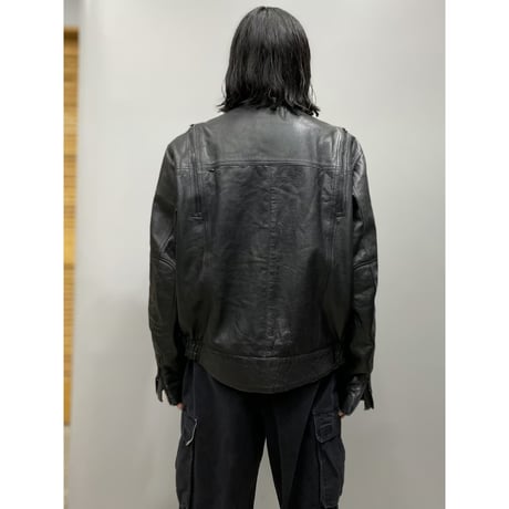 1990's Dual zip design leather motorcycle jacket