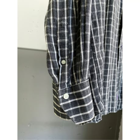2000's "BILL BLASS" Linen × Cotton plaid pattern long sleeve shirt