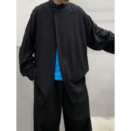 1980's-1990's Asymmetrical design rayon shirt