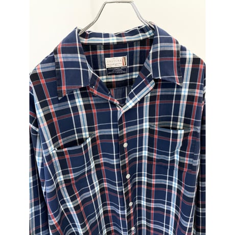 〜1970's "VENTURA" Open collar plaid shirt