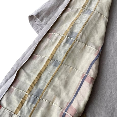 1990's ITALY made Linen × Silk switching design short sleeve shirt