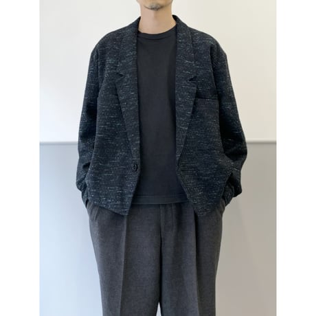 1980's Jacquard fabric cropped tailored jacket