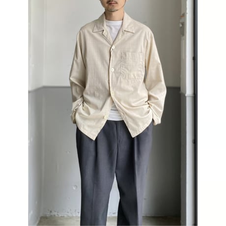 (Deadstock) 1990's ”Guy Laroche" Cotton/Viscose open collar shirt