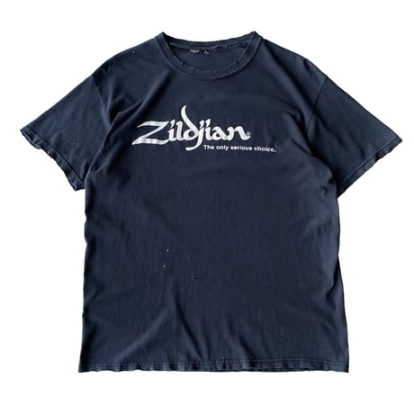 2000's〜"ZILDJIAN" Damaged printed Tee