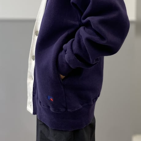 1990's "RUSSELL ATHLETIC" HIGH COTTON sweat cardigan