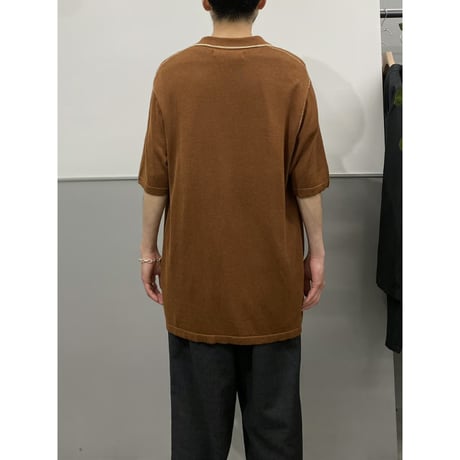 2000's "PERRY ELLIS" Silk × Cotton Short sleeve Knit shirt