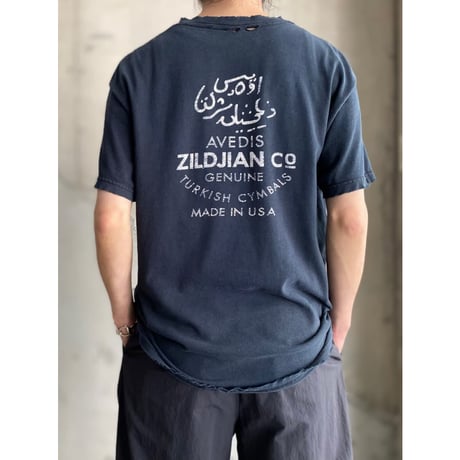 2000's〜"ZILDJIAN" Damaged printed Tee
