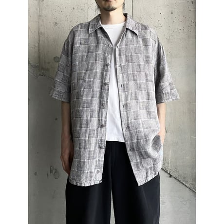 2000's Checker patterned linen shirt