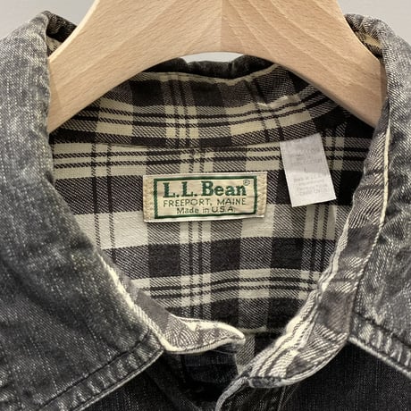 1980's-1990's "L.L.Bean" Black denim shirt