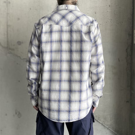 2000's Ombre check pattern cotton shirt