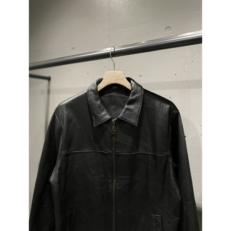 1990's-2000's Black leather drizzler jacket | R